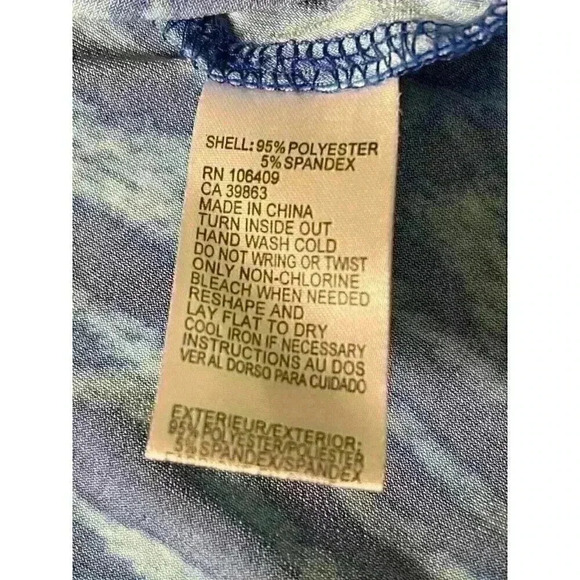 Catherine Malandrino Blue Leopard Print Tunic Top Size Large - Picture 4 of 5